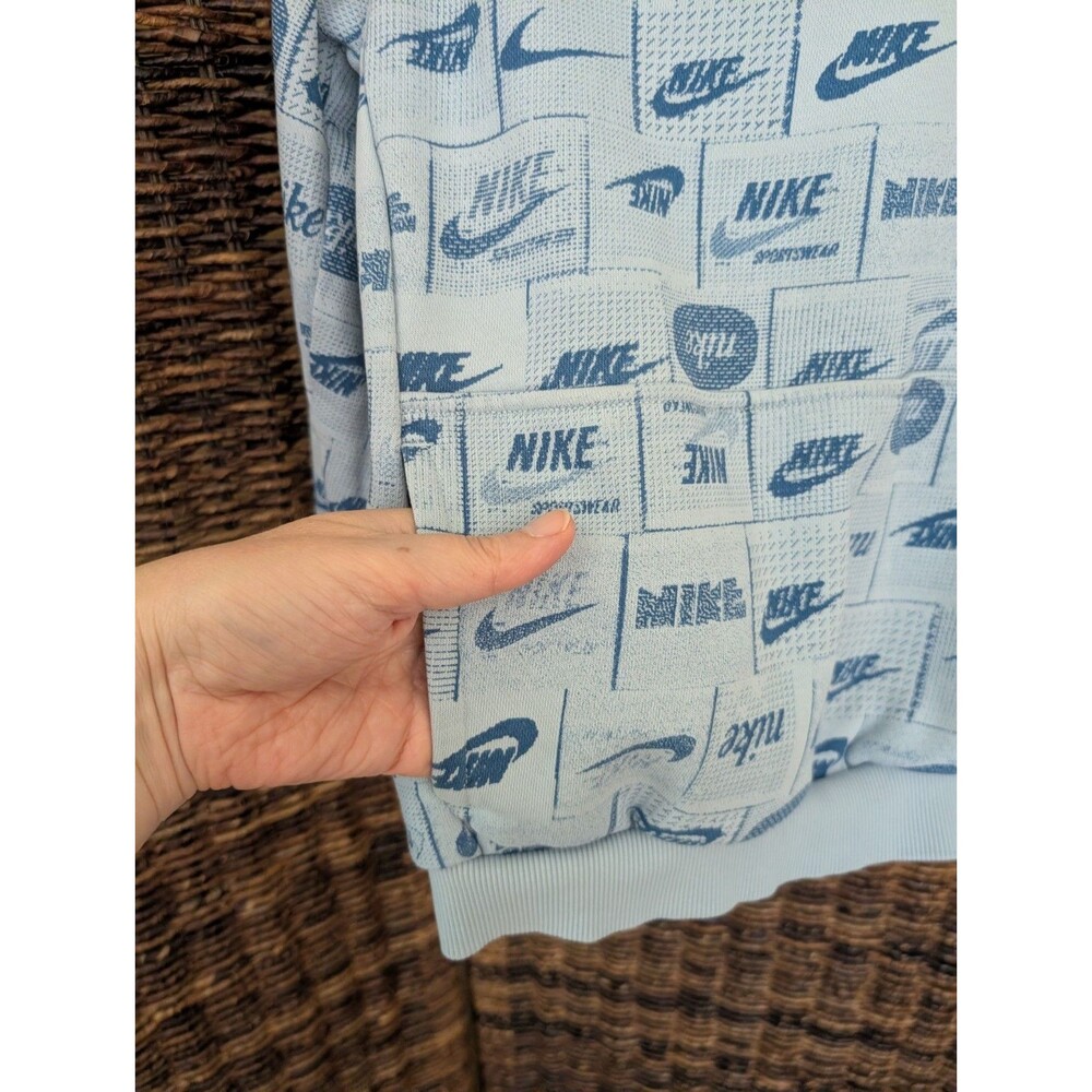 Nike Club SSNL AOP Hoodie Sweatshirt Kids Boys XL Blue Back To School Preppy - Picture 4 of 7